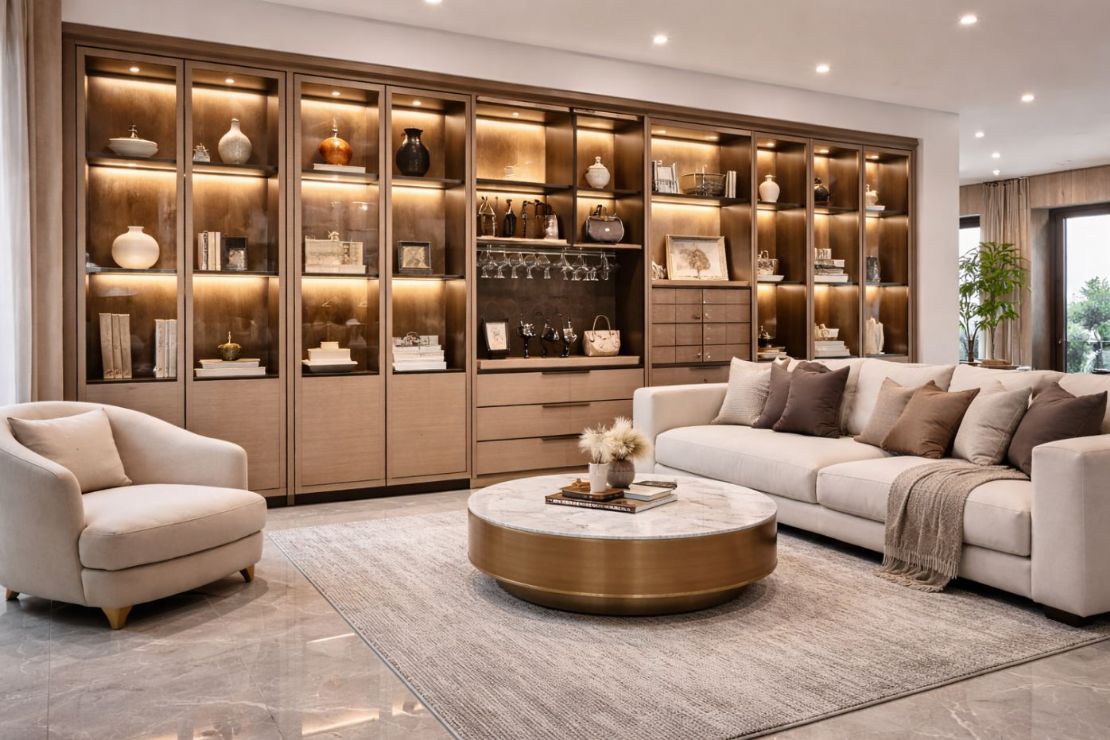 打造高級感居家：展示櫃材質選擇、燈條配置與裝修注意事項